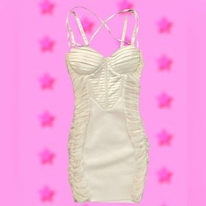 Fashion nova white body dress.